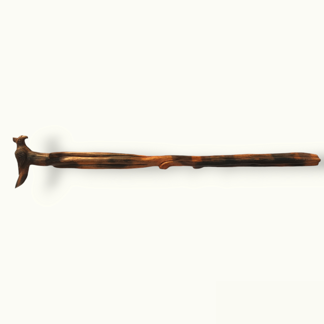 Handcrafted Wooden Sparrow Cane, Stunning Sparrow Walking Stick.