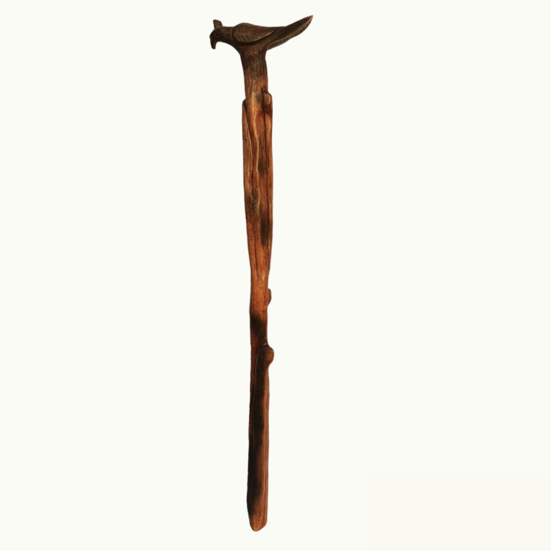 Handcrafted Wooden Sparrow Cane, Stunning Sparrow Walking Stick.