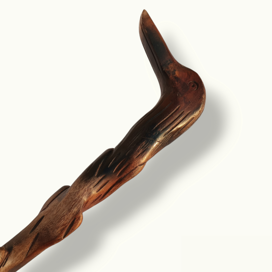 Handcrafted Duck Shape Walking Stick, Duck Head Wooden Cane.