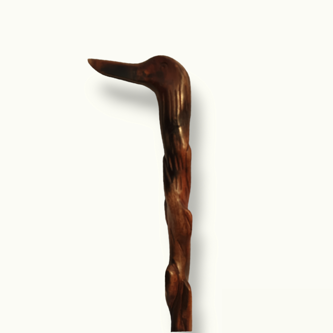 Handcrafted Duck Shape Walking Stick, Duck Head Wooden Cane.