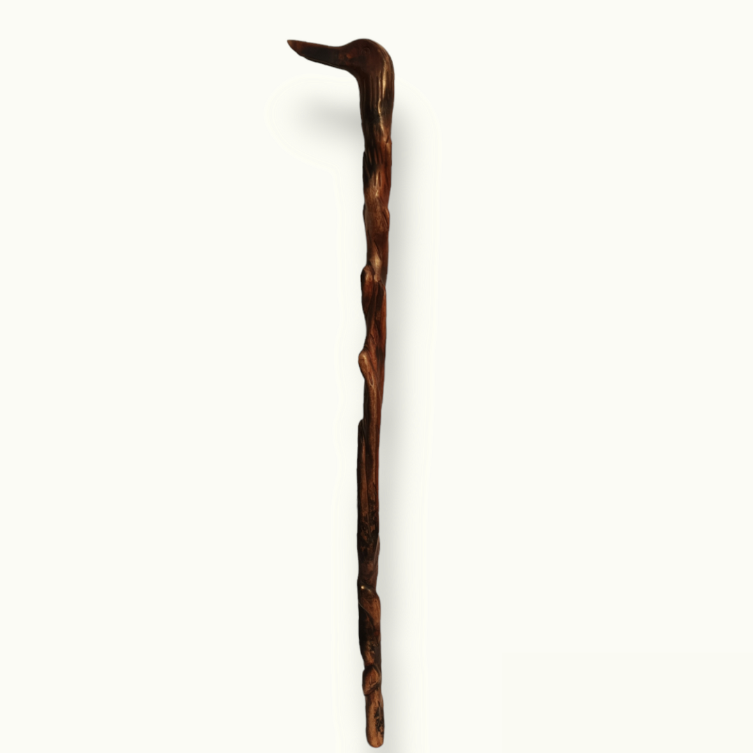 Handcrafted Duck Shape Walking Stick, Duck Head Wooden Cane.