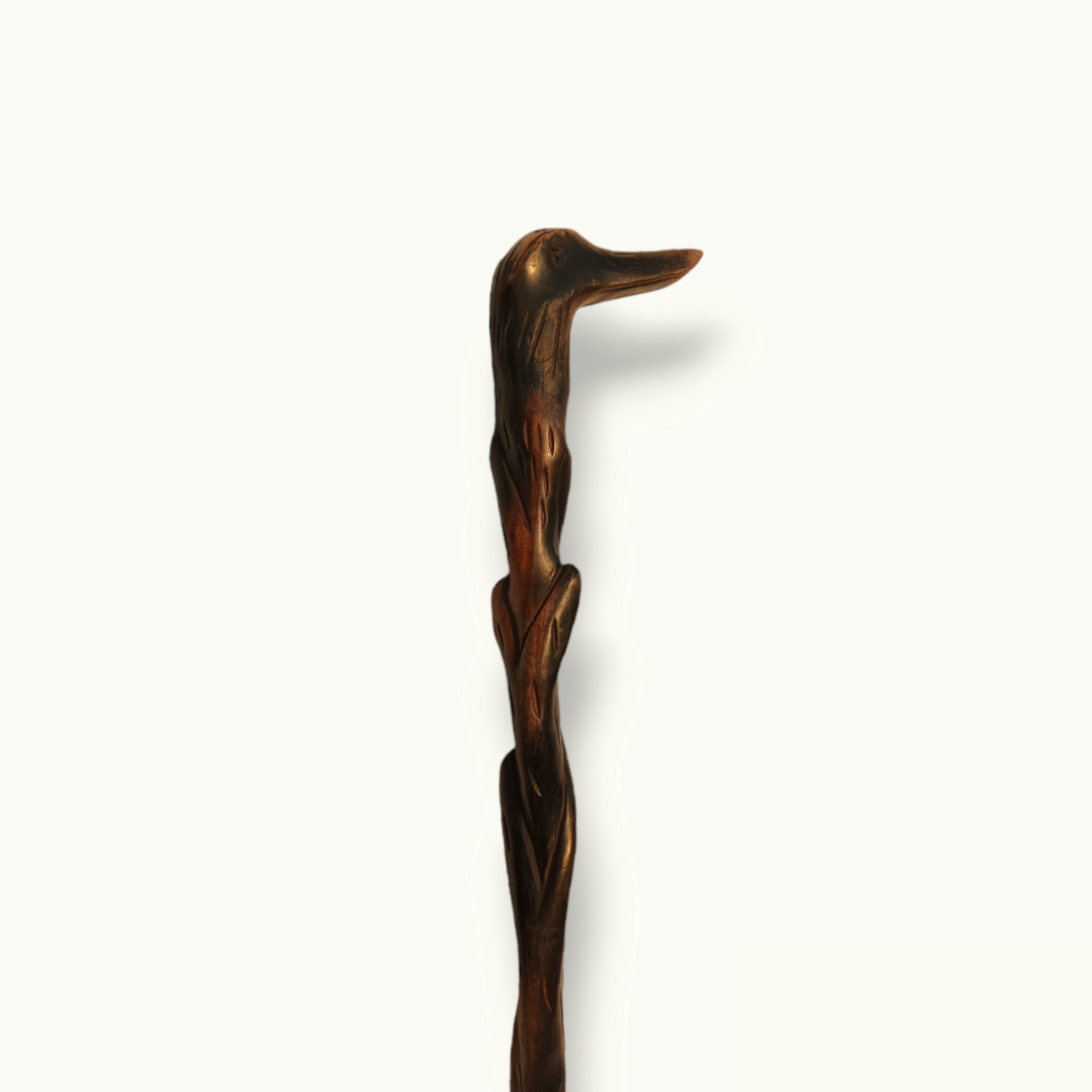 Handcrafted Duck Shape Walking Stick, Duck Head Wooden Cane.