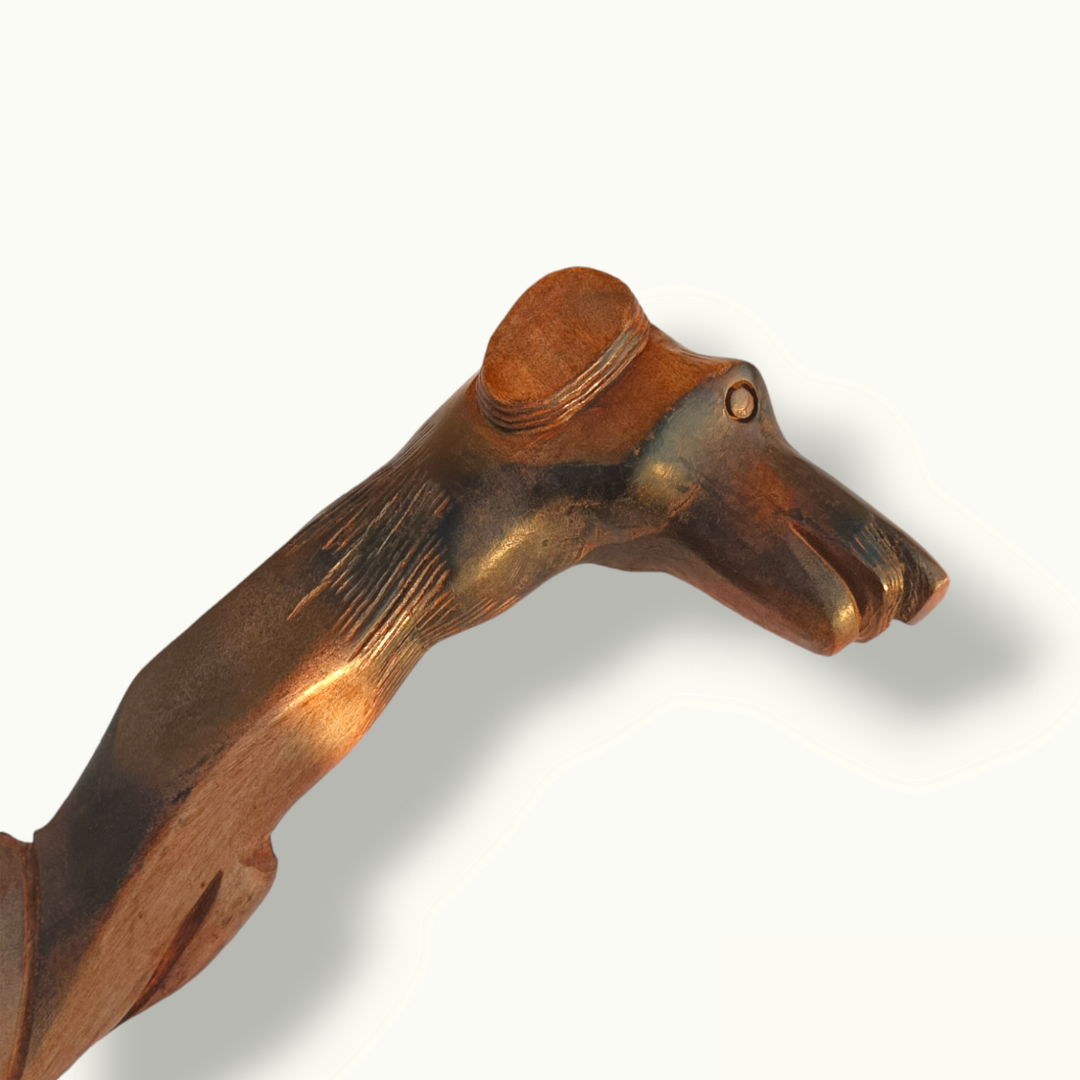 Handcrafted Wooden Dog Stick, Creative Dog Shape Walking Cane.