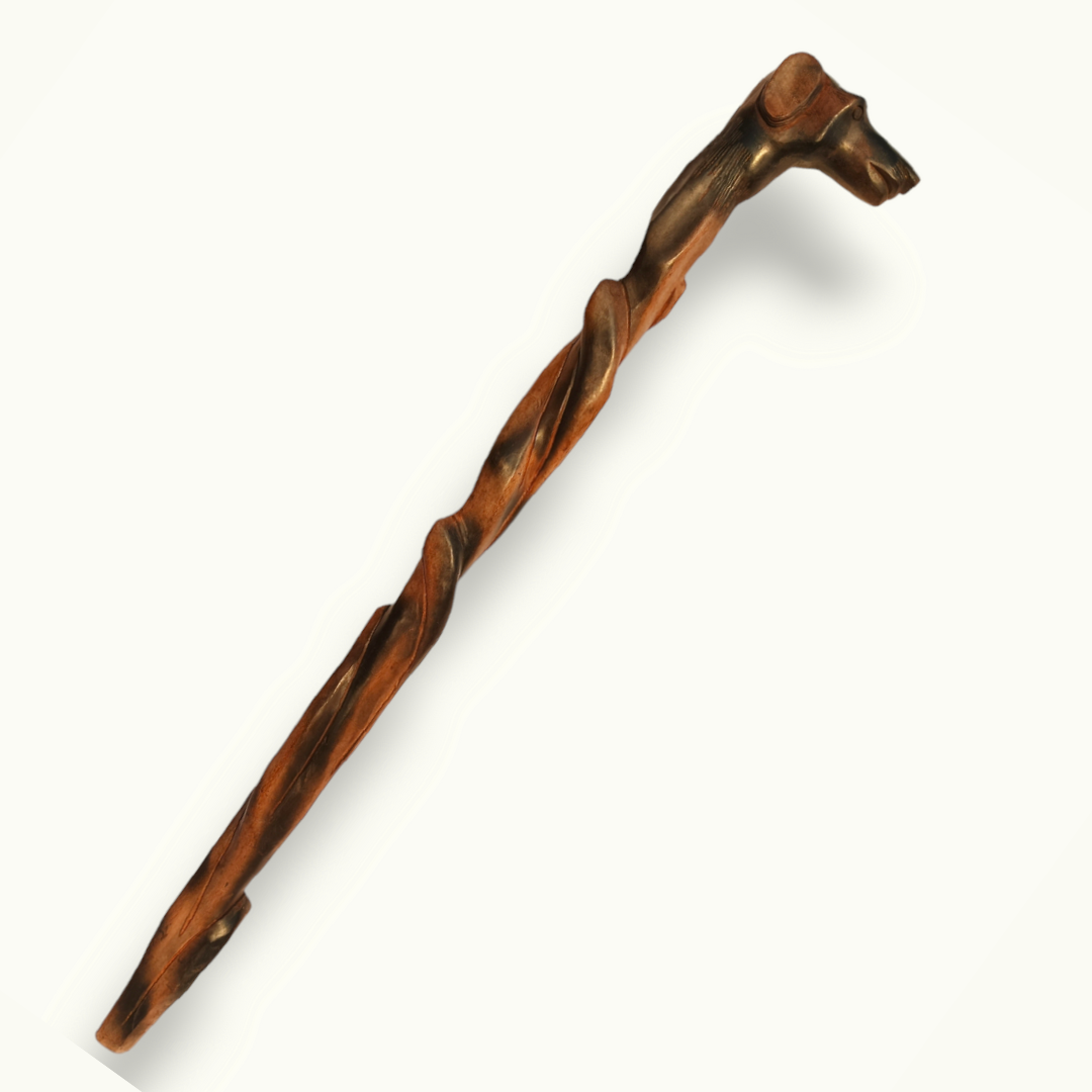 Handcrafted Wooden Dog Stick, Creative Dog Shape Walking Cane.