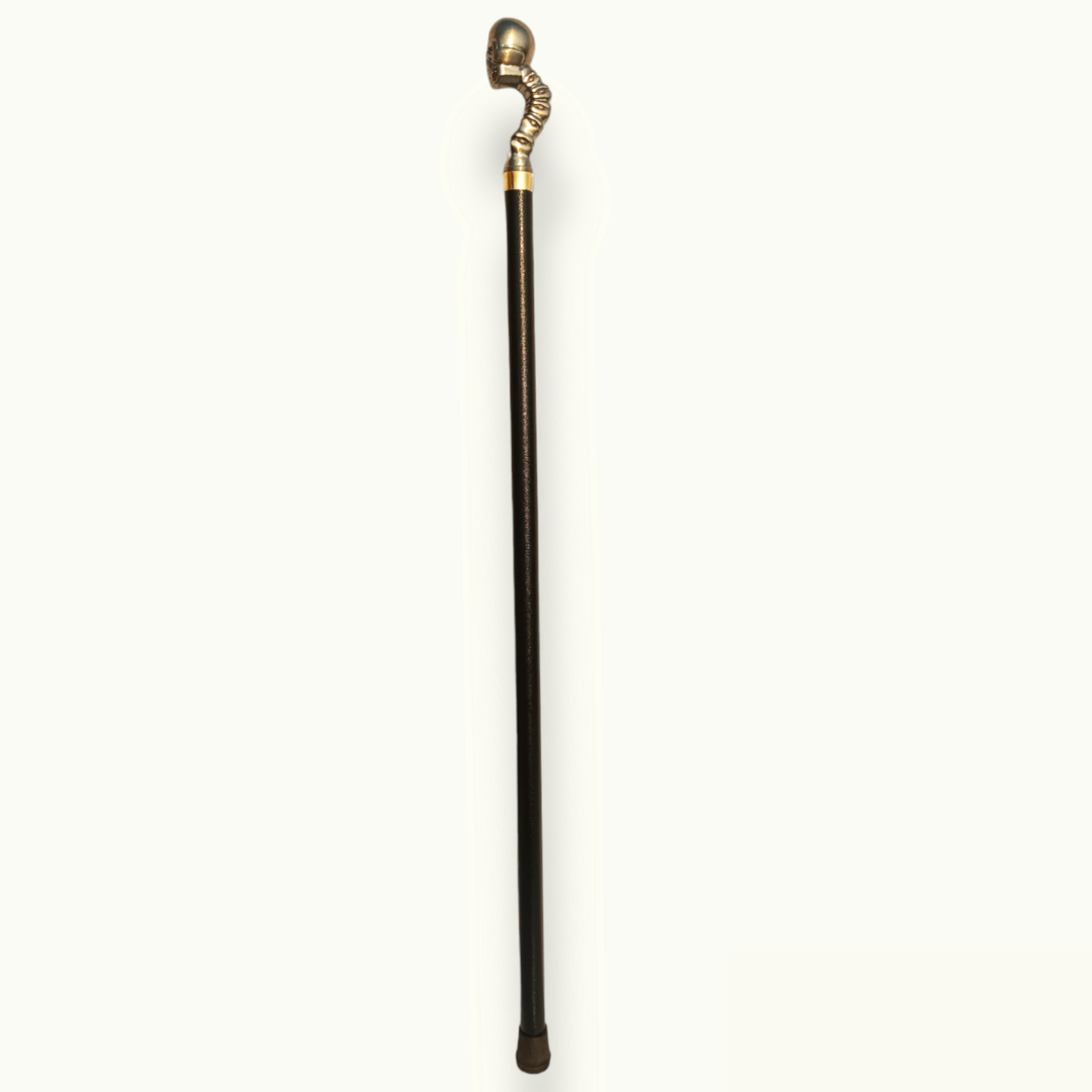 Skull Head Walking Stick For Men, Stunning Metal Skull Cane.