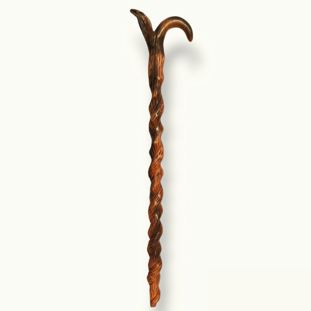 Stunning Twisted Snake Walking Stick, Handmade Wooden Snake Stick.