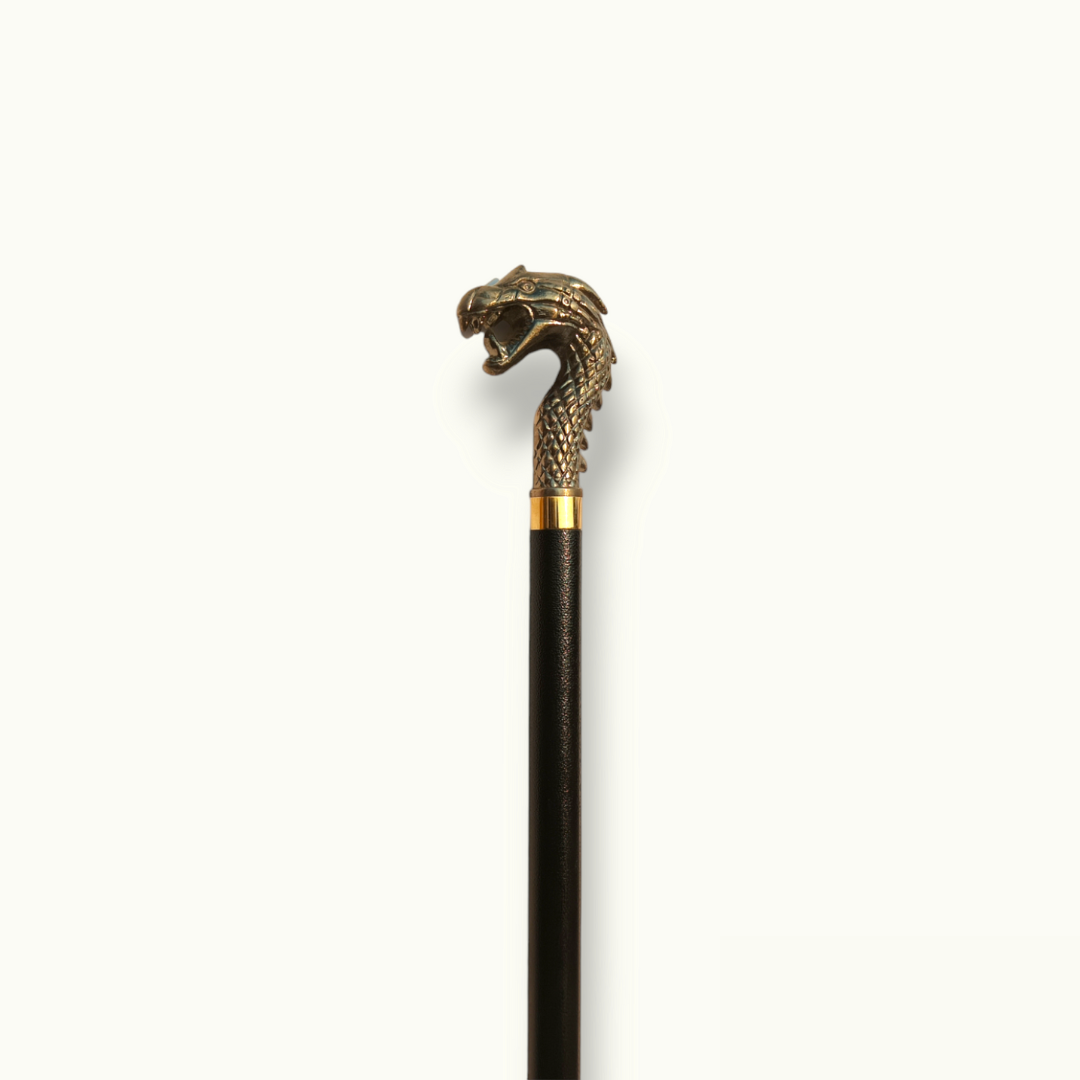 Stunning Dragon Head Walking Stick, Best Metal Walking Cane.