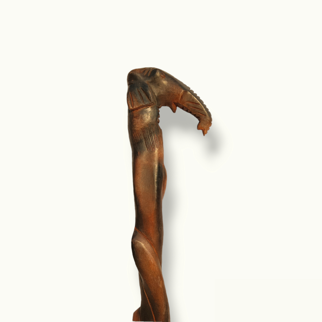 Handcrafted Elephant Walking Stick, Elephant Shape Walking Cane.