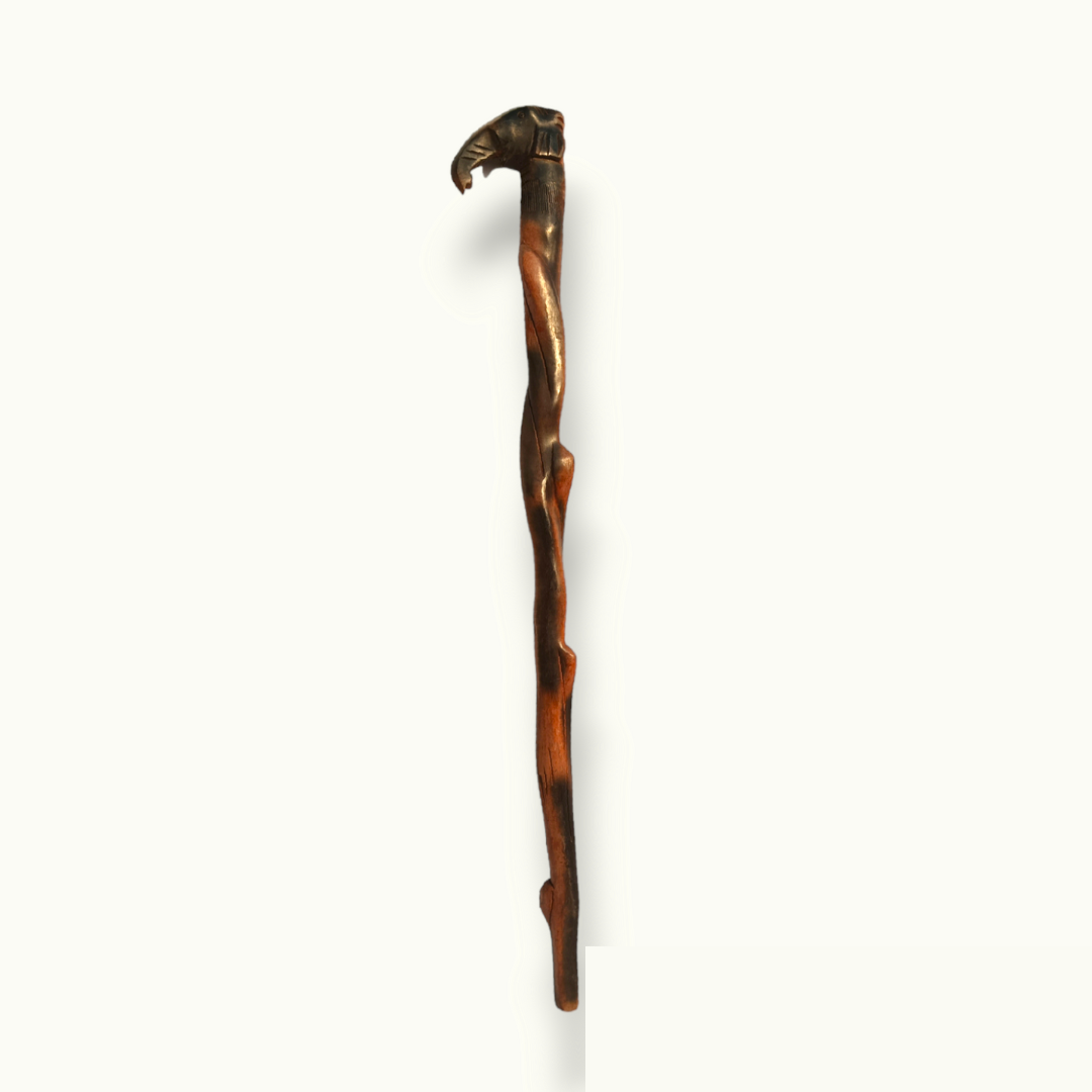 Handcrafted Elephant Walking Stick, Elephant Shape Walking Cane.