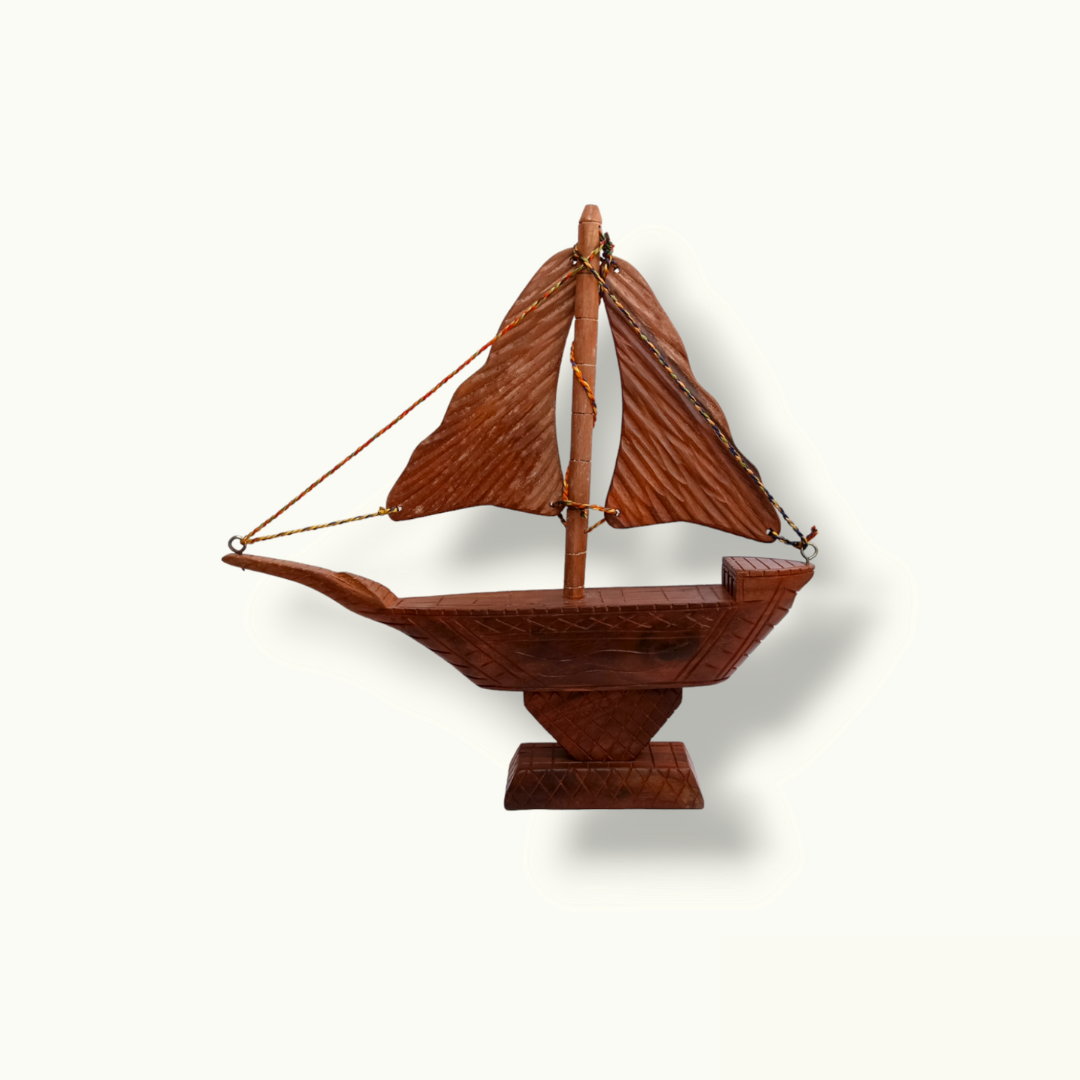 Handcrafted Wooden Sailboat, Stunning Sailboat Model.