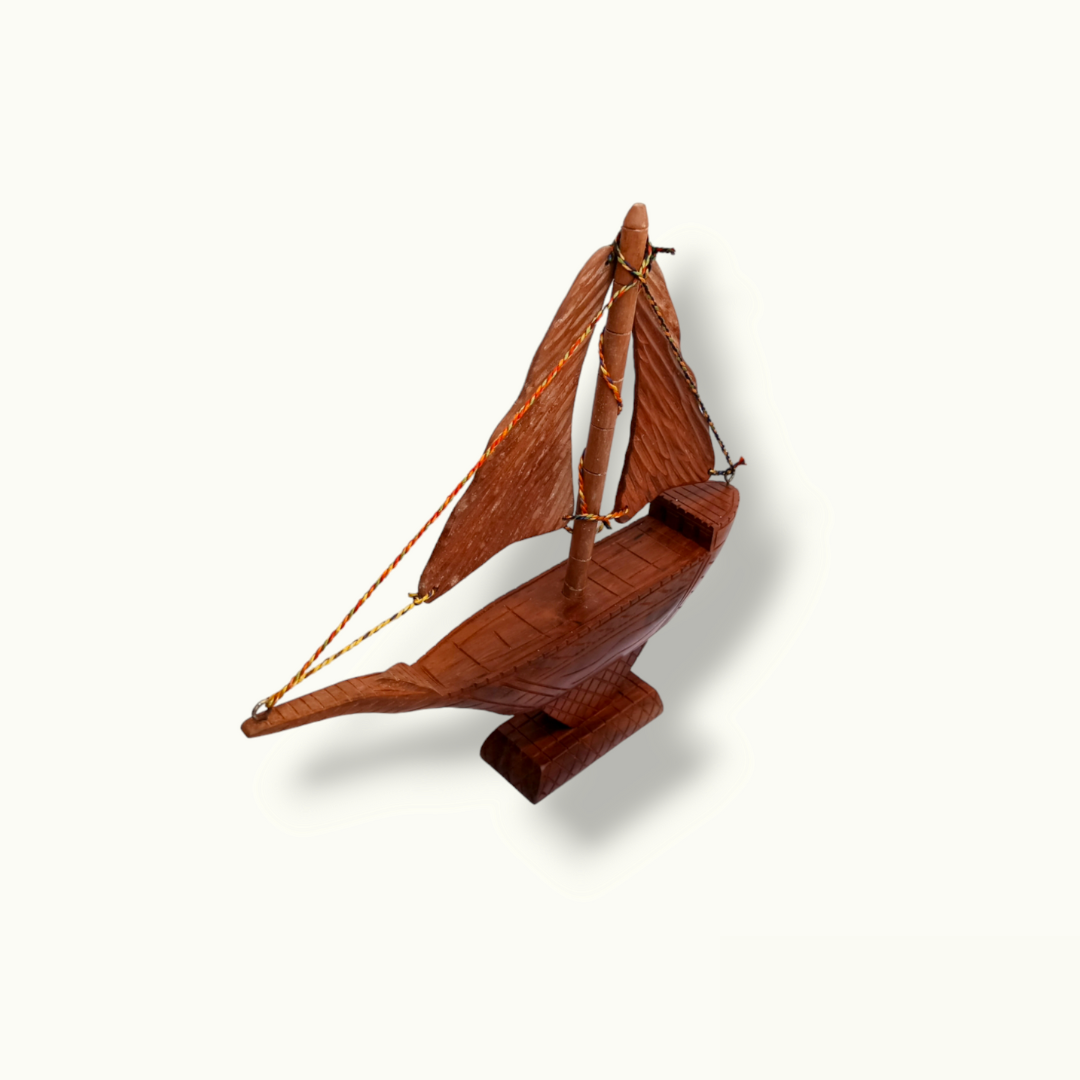 Handcrafted Wooden Sailboat, Stunning Sailboat Model.