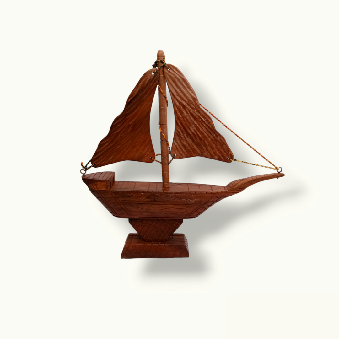 Handcrafted Wooden Sailboat, Stunning Sailboat Model.