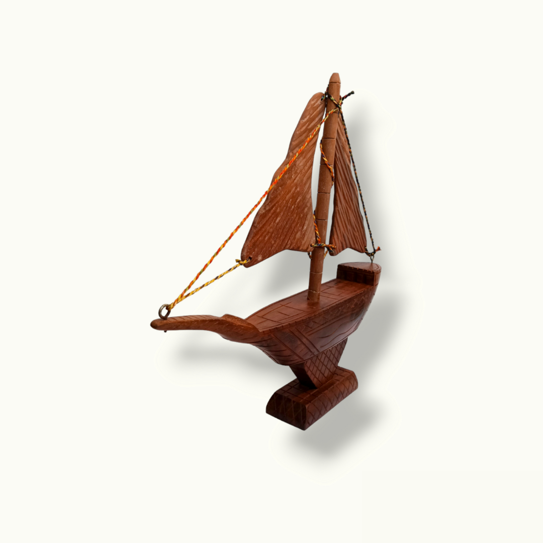 Handcrafted Wooden Sailboat, Stunning Sailboat Model.