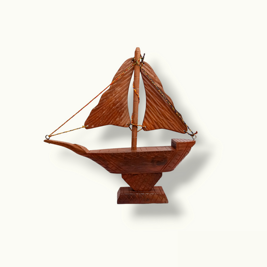 Handcrafted Wooden Sailboat, Stunning Sailboat Model.