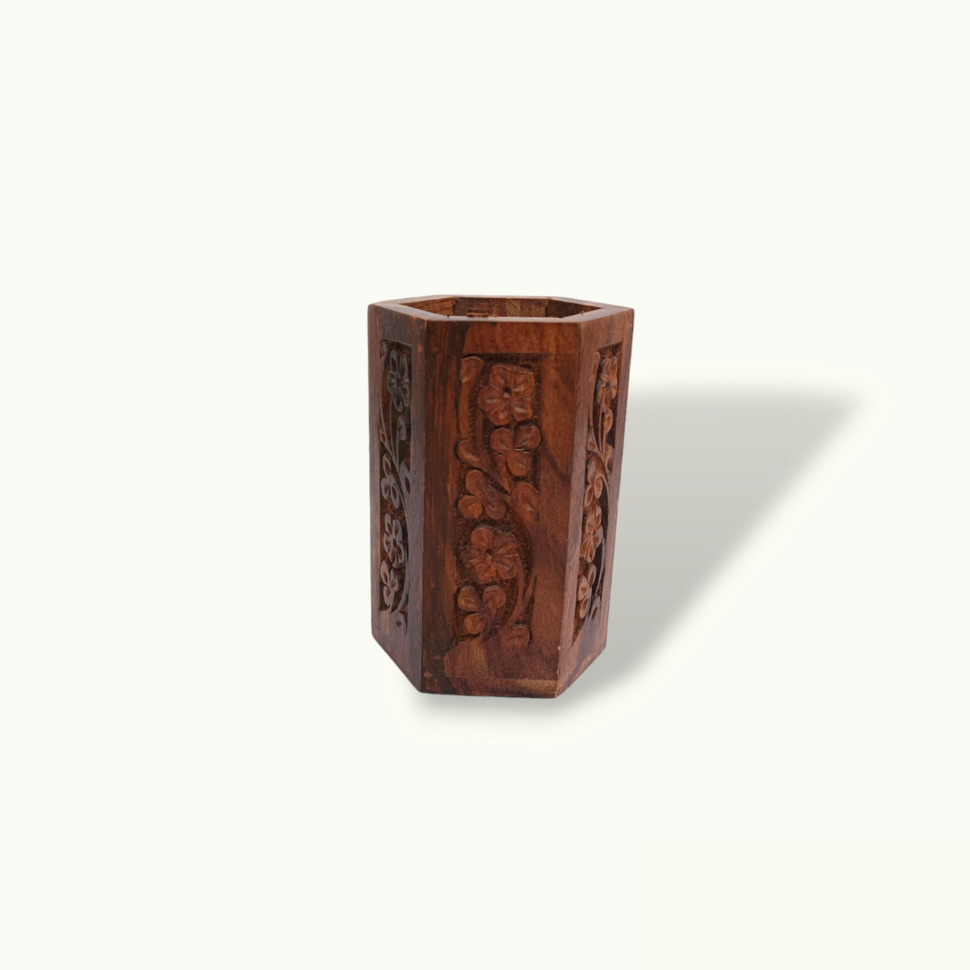 Elegant Wooden Pen Jar, Stylish Holder For Your Favorite Pens.