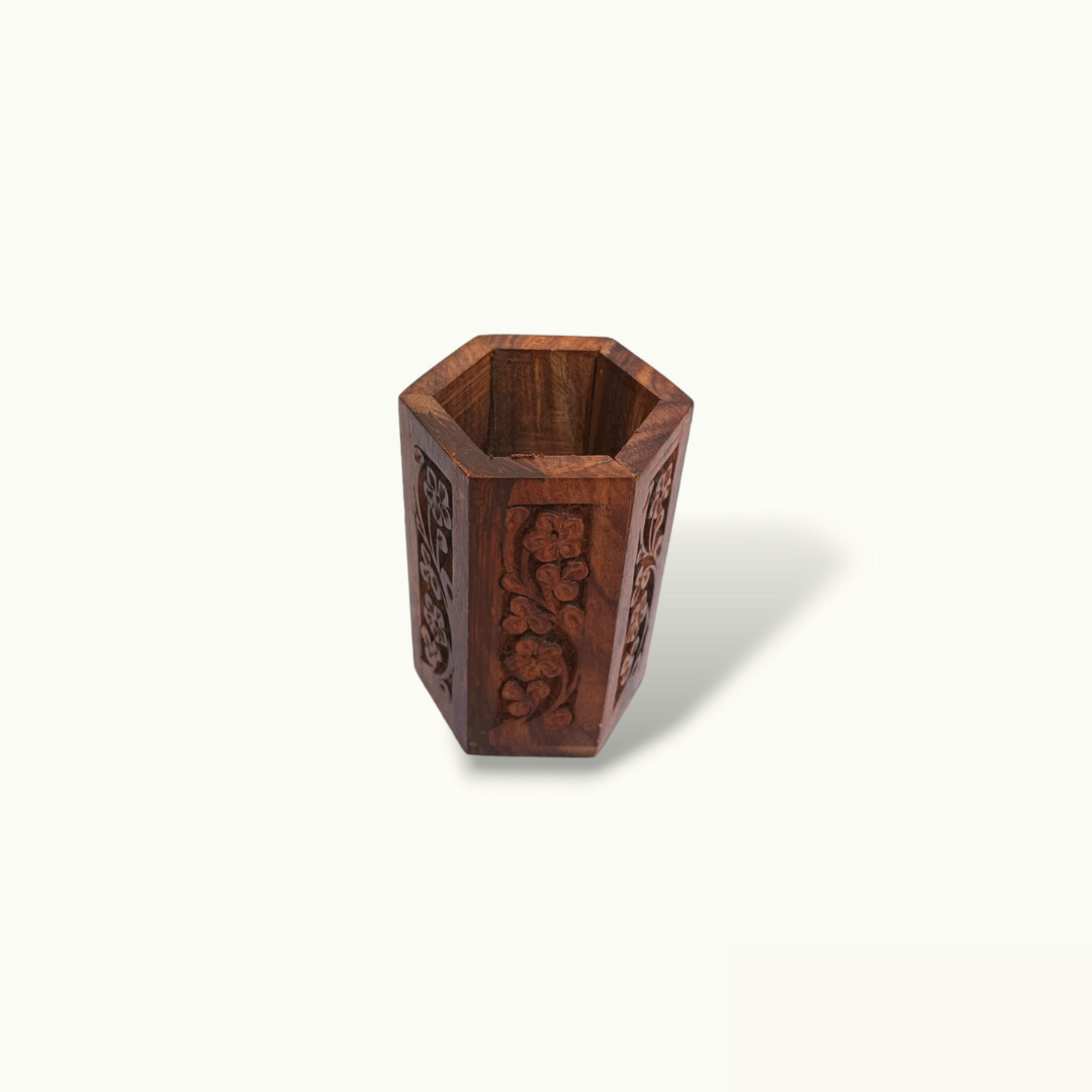 Elegant Wooden Pen Jar, Stylish Holder For Your Favorite Pens.