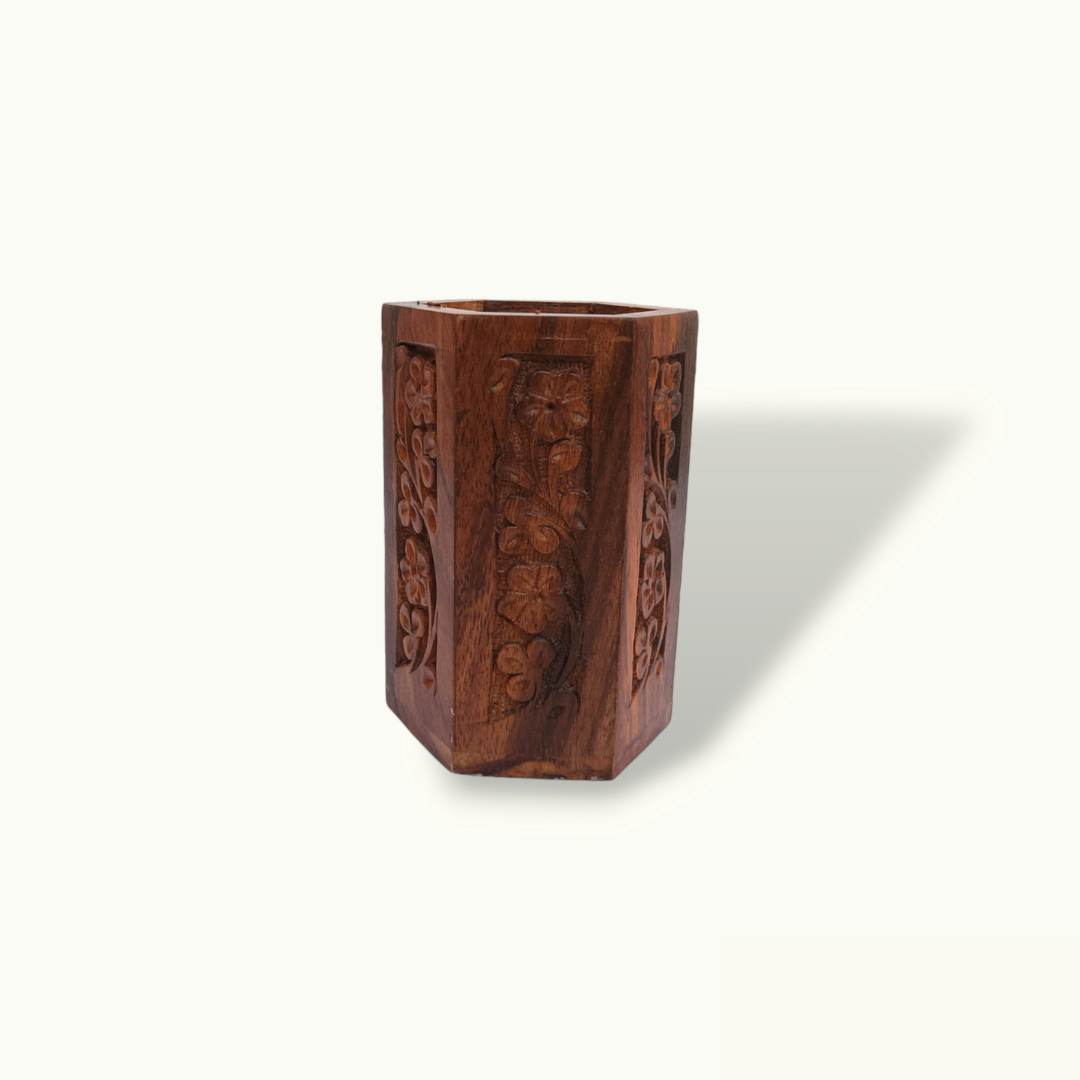 Elegant Wooden Pen Jar, Stylish Holder For Your Favorite Pens.