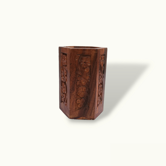 Elegant Wooden Pen Jar, Stylish Holder For Your Favorite Pens.