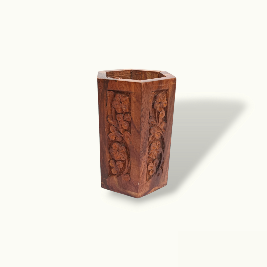 Elegant Wooden Pen Jar, Stylish Holder For Your Favorite Pens.