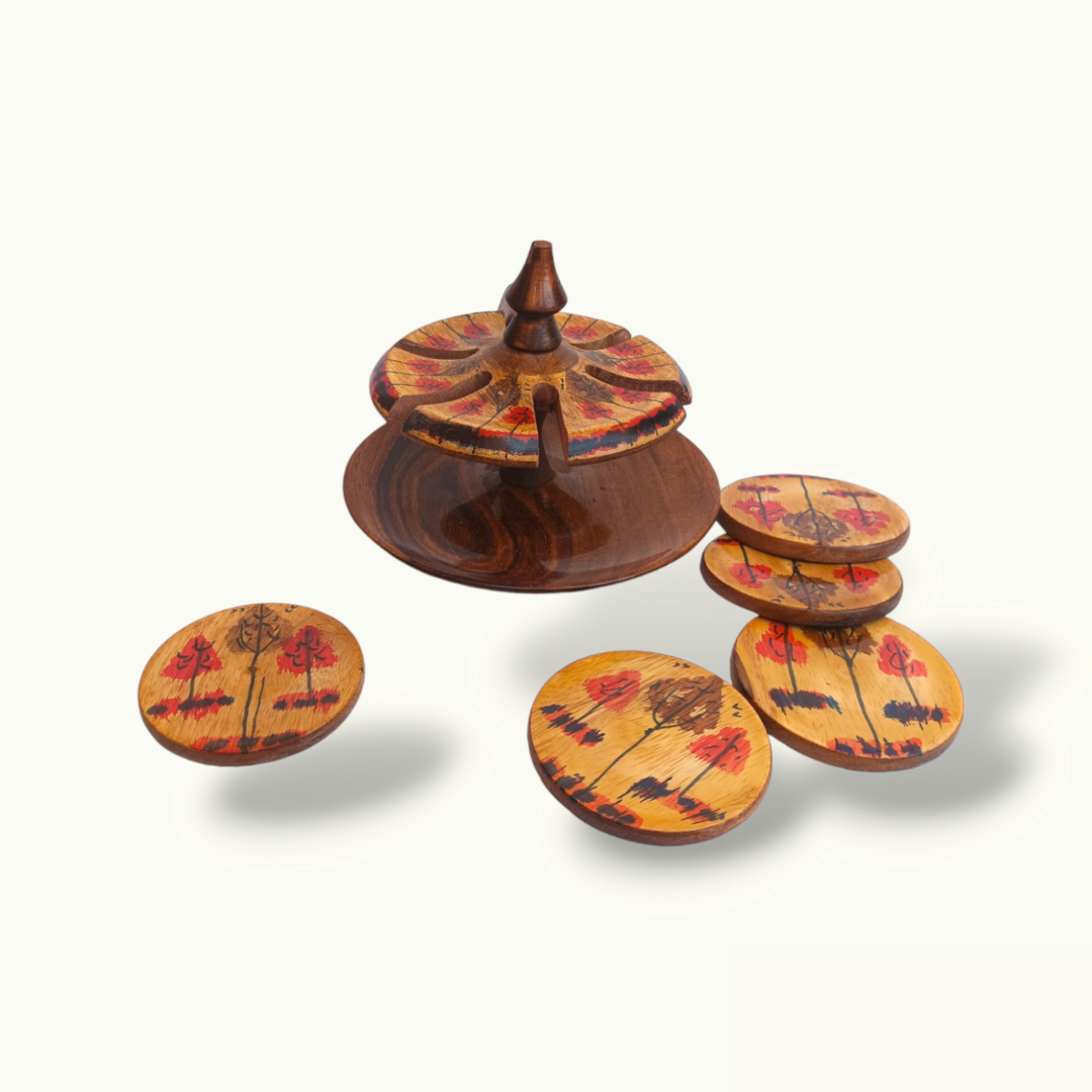 Stunning Umbrella Shape Tea Coasters, Beautiful Wooden Tea Coaster.