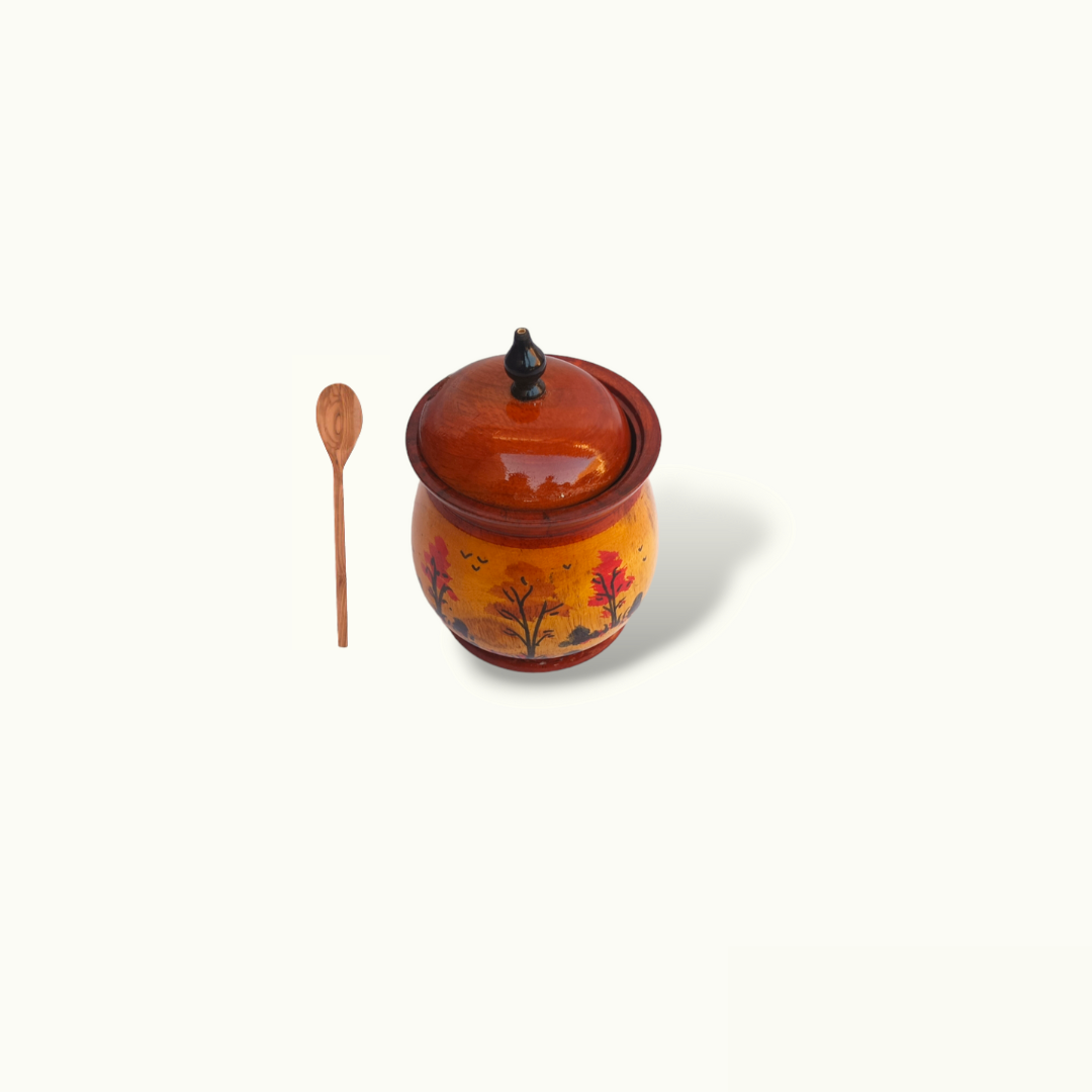 Scenery Art Sugar Pot, The Best Wooden Sugar Pot.