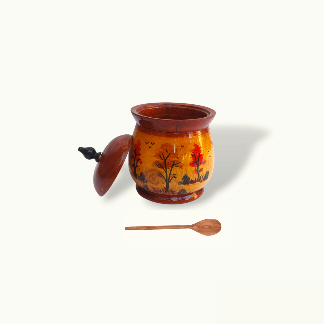 Scenery Art Sugar Pot, The Best Wooden Sugar Pot.