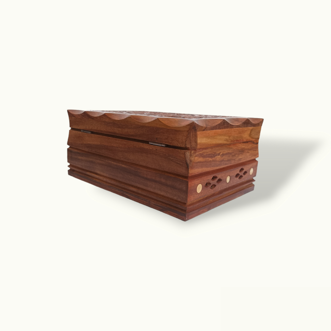 Beautiful Carved Jewelry Box, The Carving Art Wooden Box.