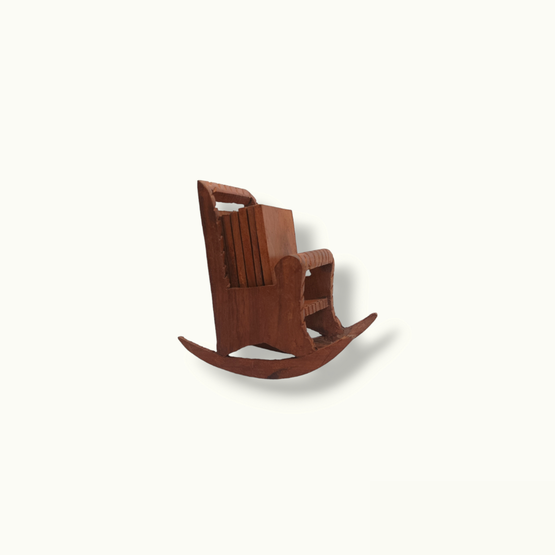 Unique Rocking Chair Shape Tea Coasters, Beautiful Wooden Coasters.