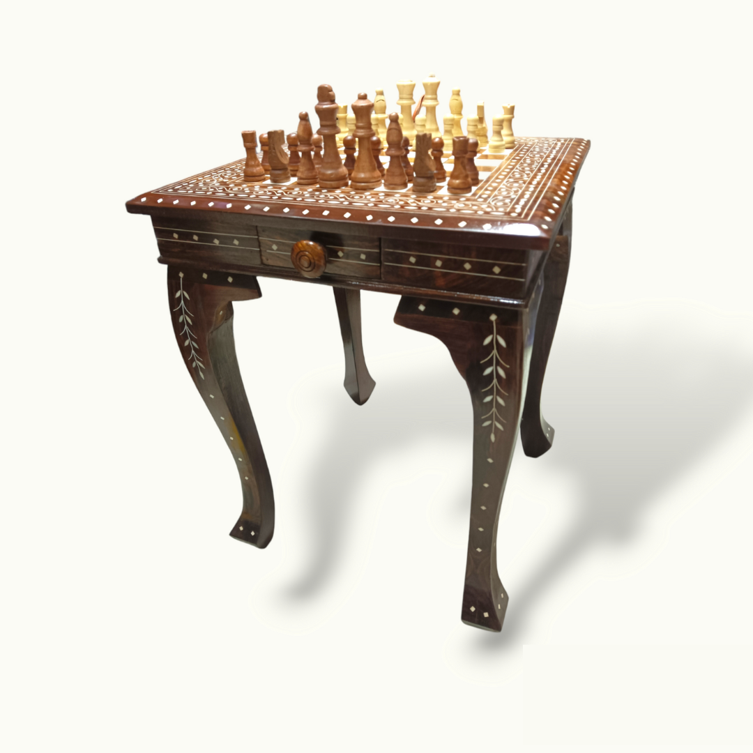 Handcrafted Wooden Chess Table, The Beautiful Chess Table.