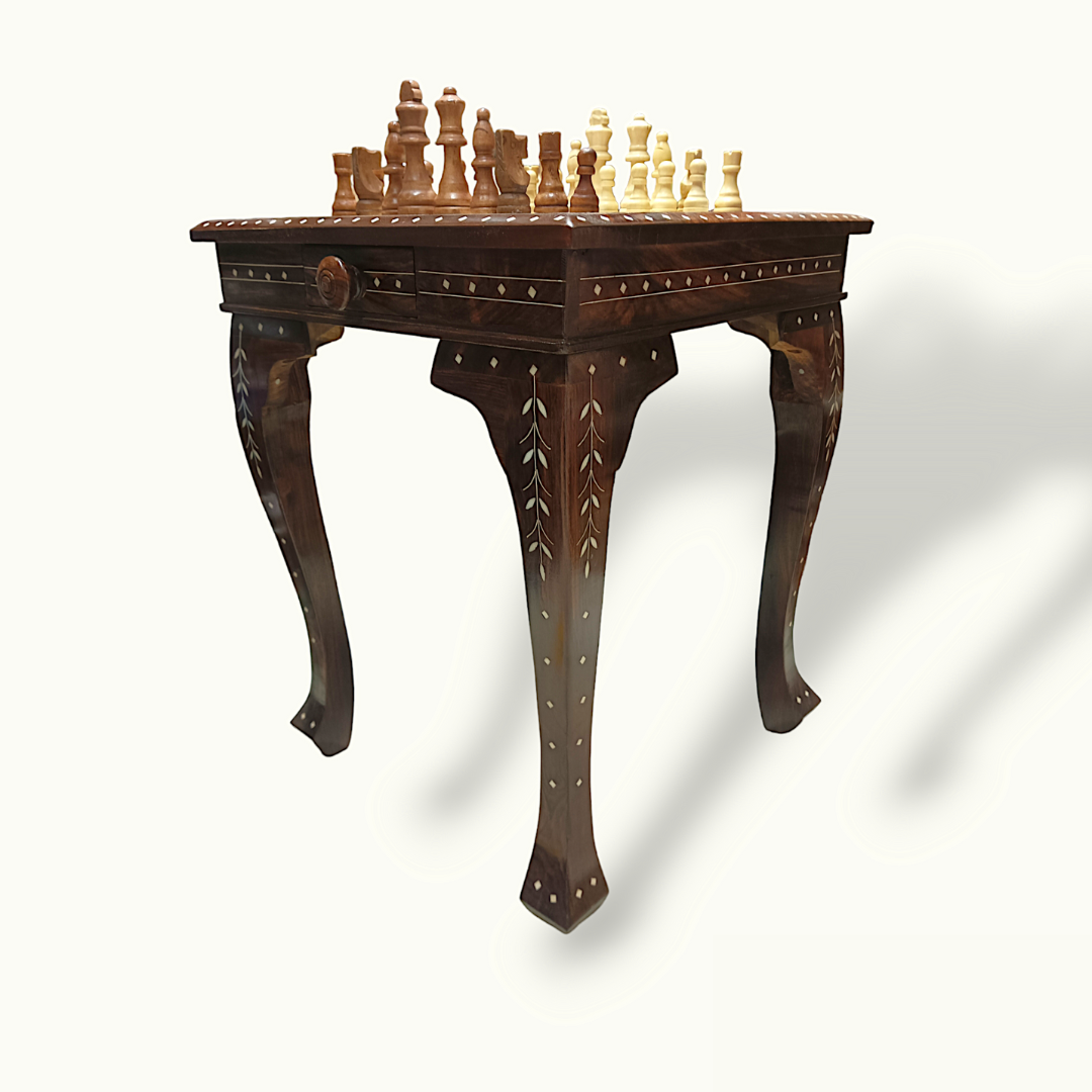 Handcrafted Wooden Chess Table, The Beautiful Chess Table.