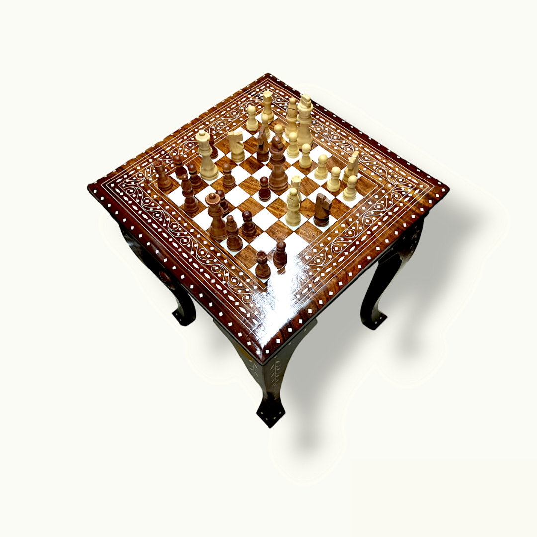 Handcrafted Wooden Chess Table, The Beautiful Chess Table.