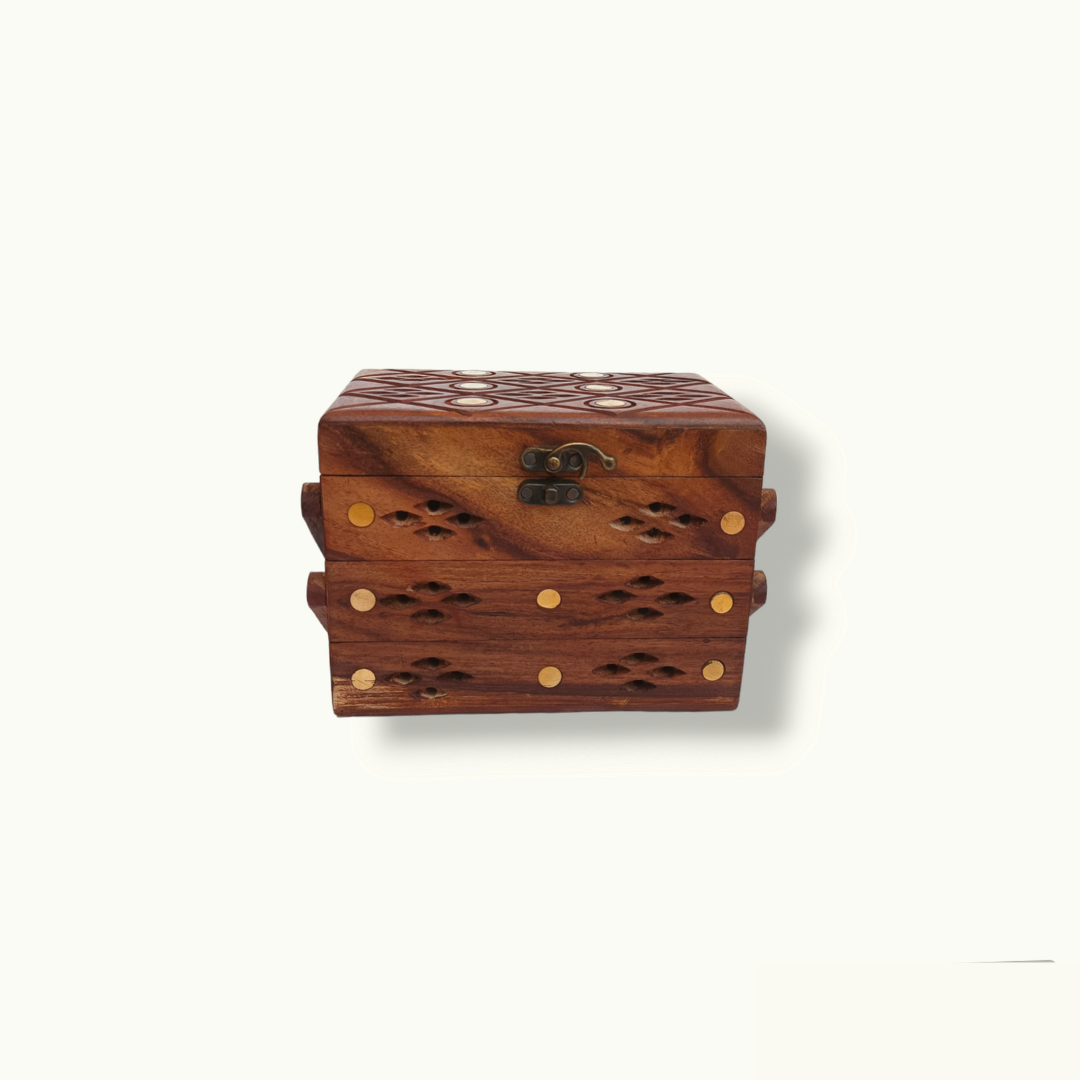 Beautiful Wooden Jewelry Box, Multilayer Wooden Jewelry Box.