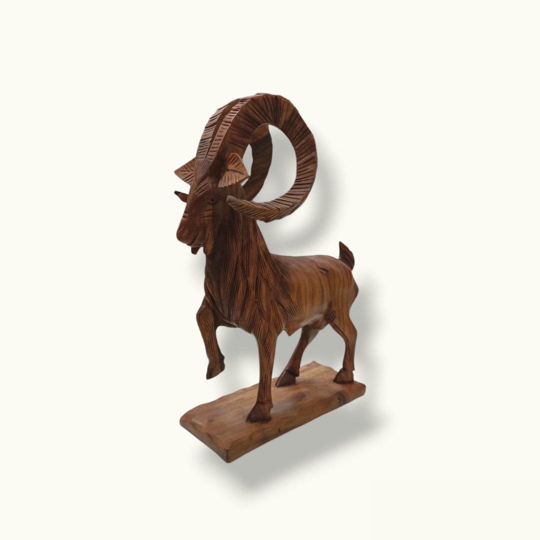 Handmade Wooden Markhor, The Best Markhor Sculpture.