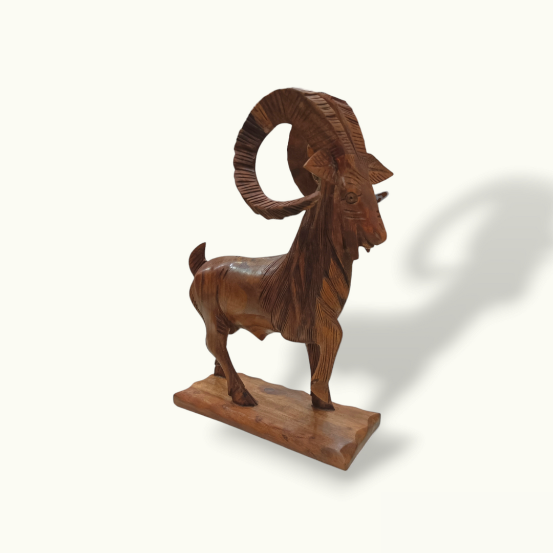 Handmade Wooden Markhor, The Best Markhor Sculpture.