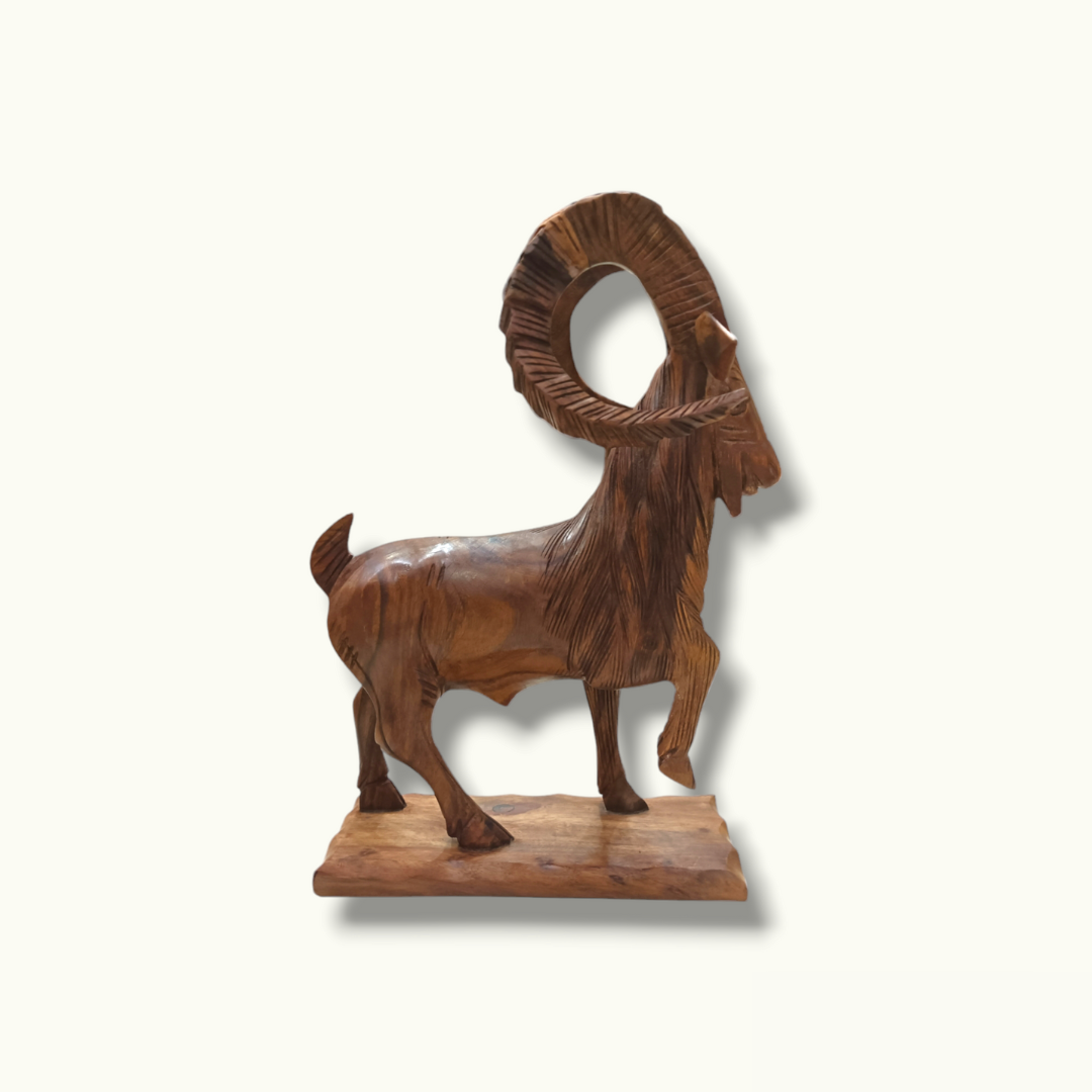 Handmade Wooden Markhor, The Best Markhor Sculpture.