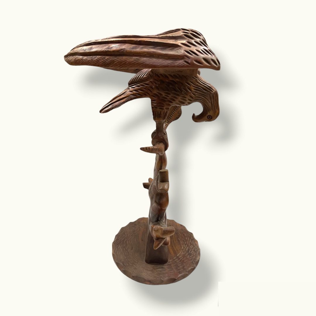 Attractive Wooden Eagle Statue, Stunning Eagle Hunting Snake.