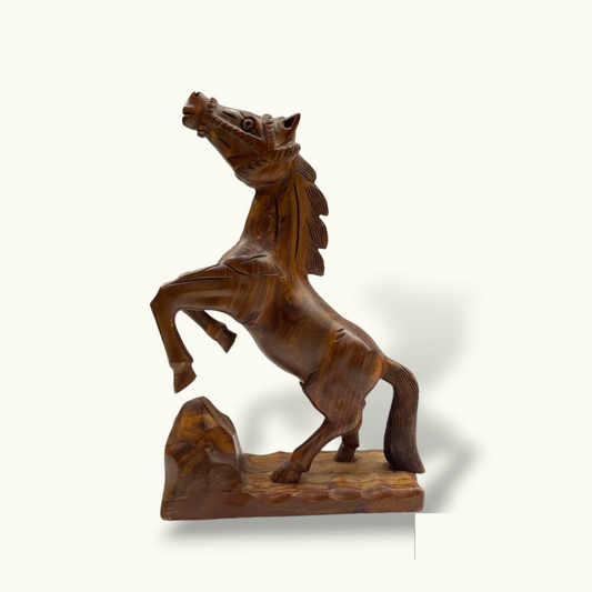 Surprising Wooden Horse Statue, Beautiful Horse Figurine.