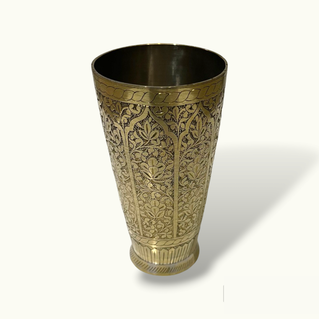 Handcrafted Brass Drinking Glass, Stunning Brass Glass.