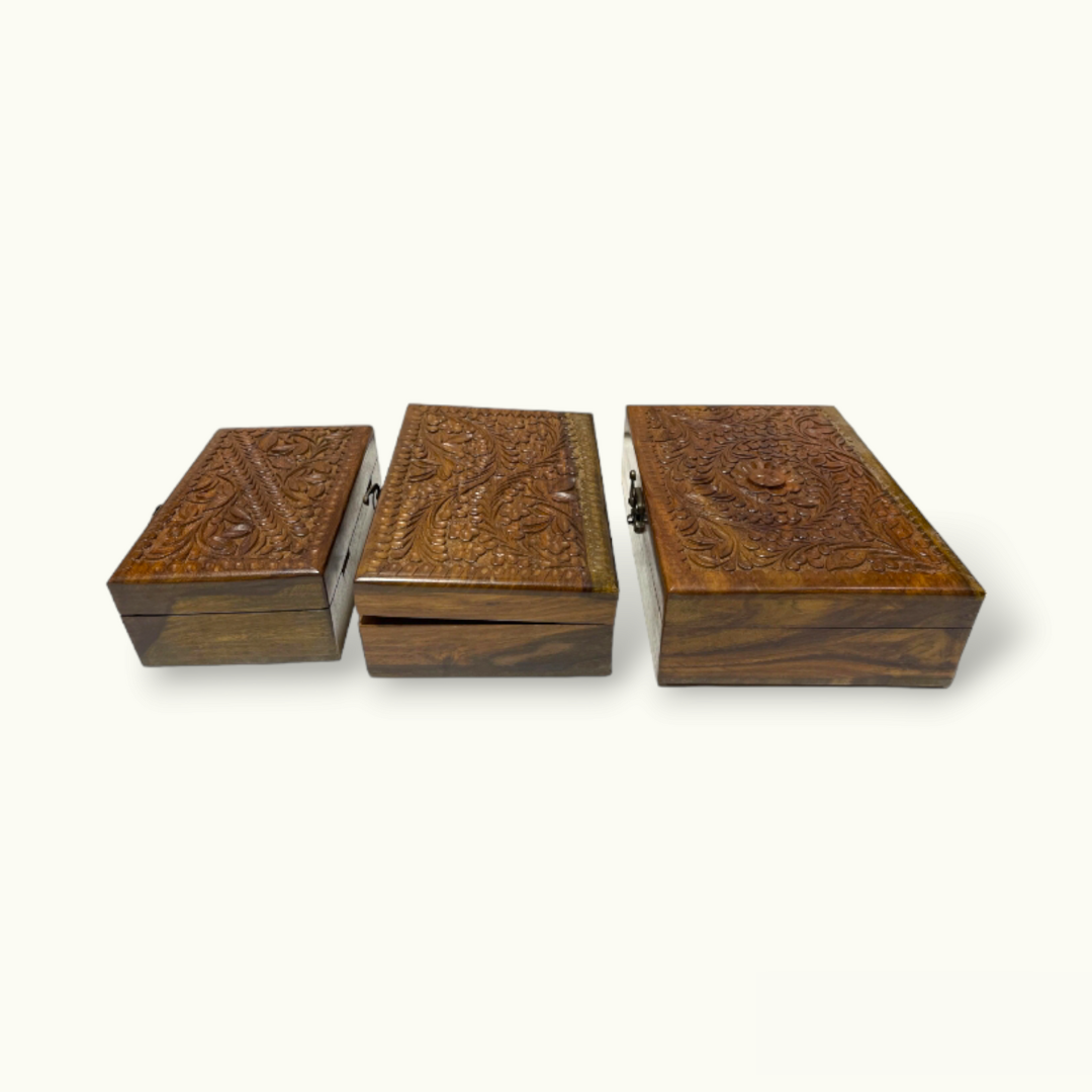 Beautiful Carving Jewelry Box Set, Surprising Wooden Jewelry Boxes.