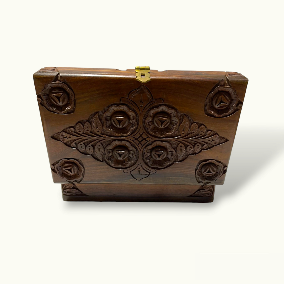 Beautiful Carving Jewelry Box, Stunning Wooden Jewelry Box.