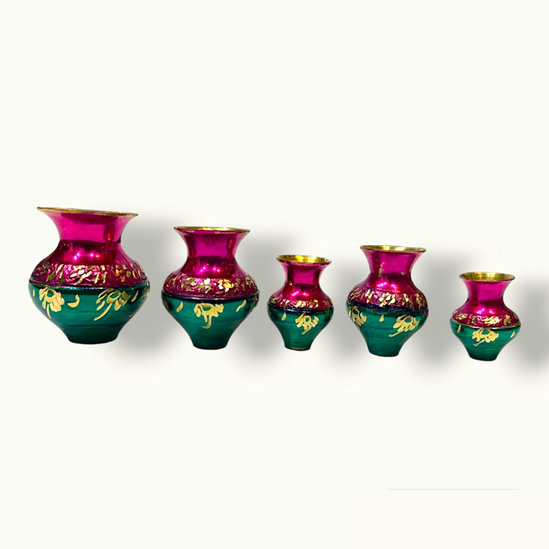 Attractive Brass Matka Set, Beautiful Brass Gift Water Pots.