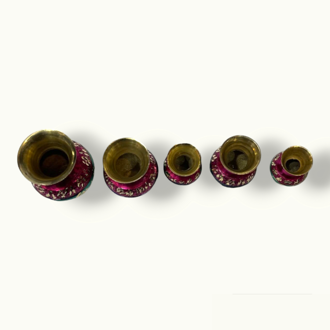 Attractive Brass Matka Set, Beautiful Brass Gift Water Pots.