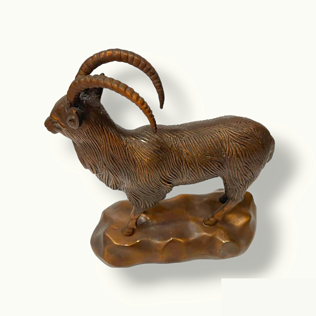 The Best Markhor Statue, Attractive Brass Markhor Sculpture.