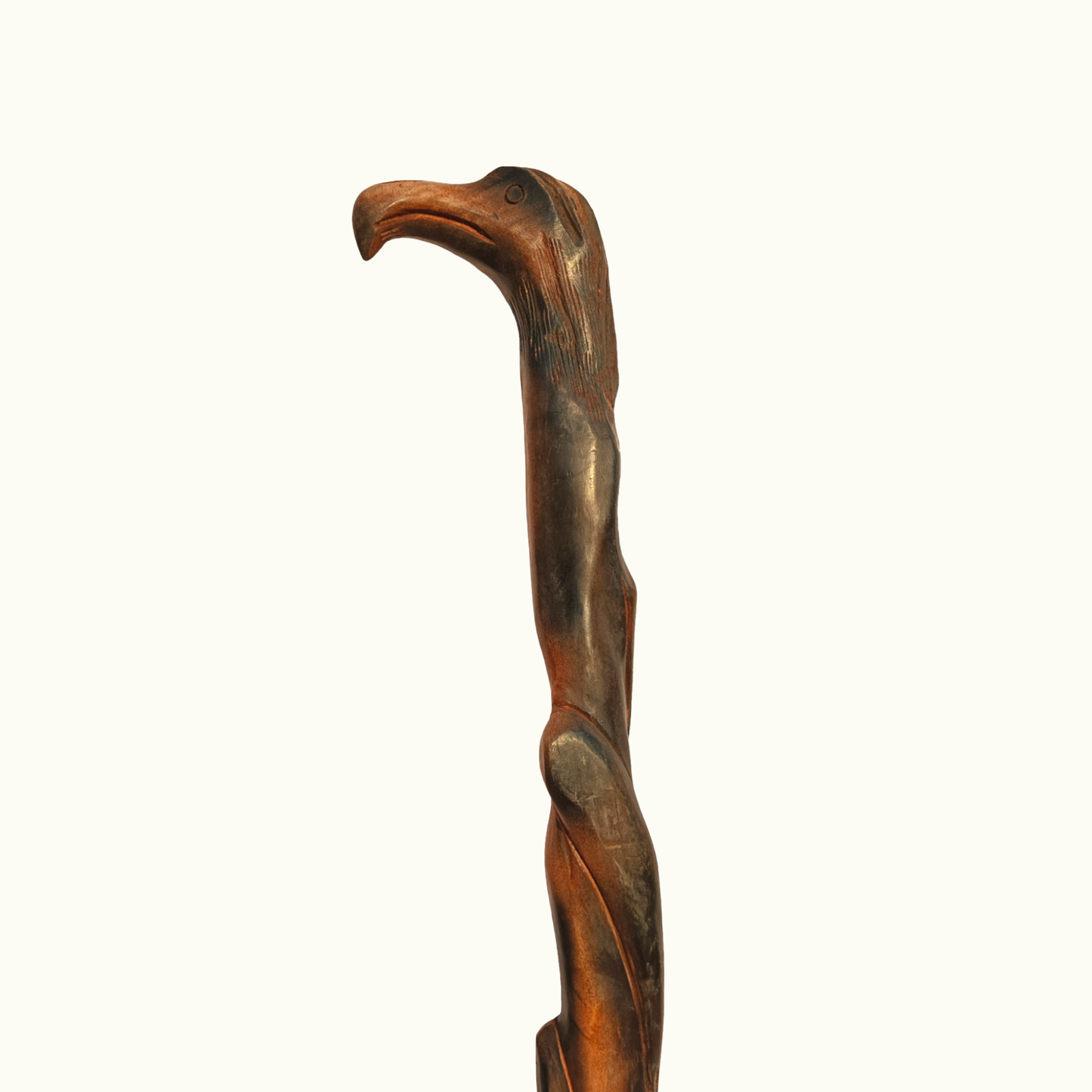 Unique Wooden Eagle Walking Stick, Graceful Wooden Eagle Stick.