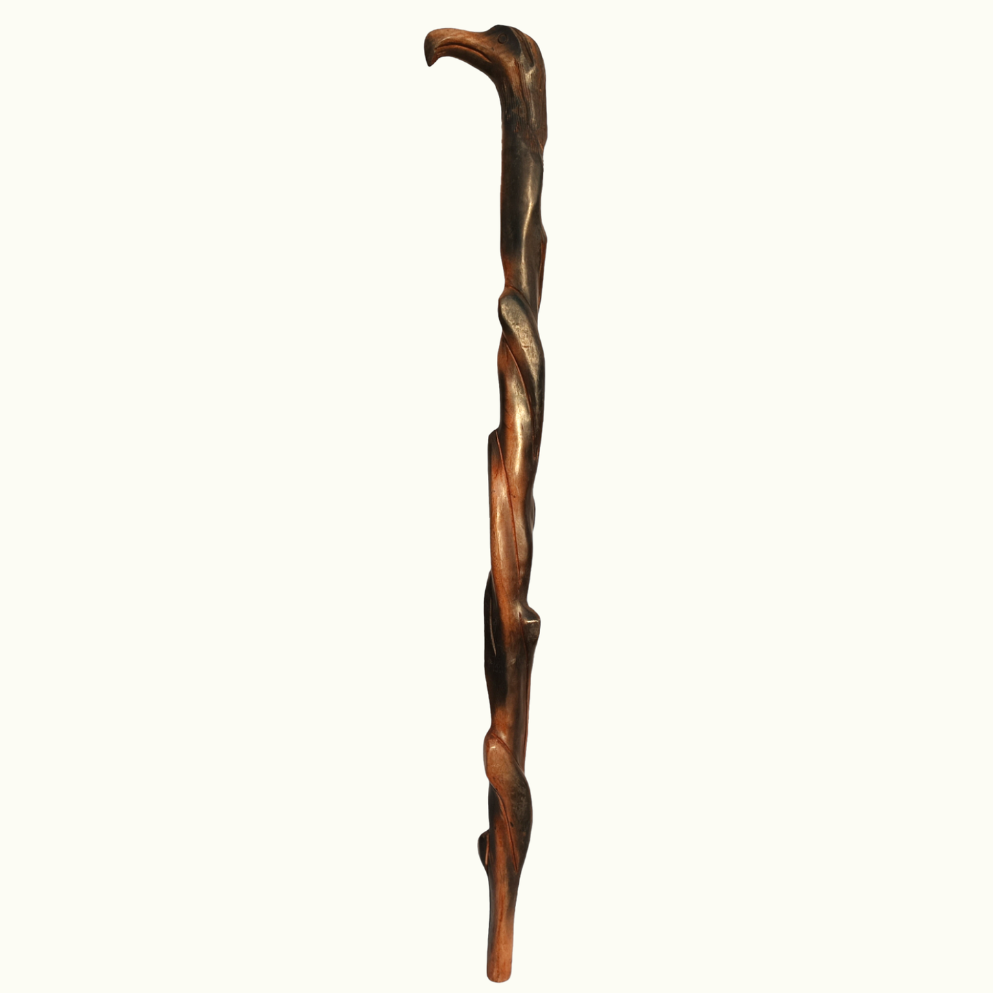 Unique Wooden Eagle Walking Stick, Graceful Wooden Eagle Stick.