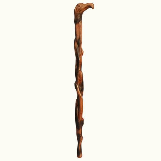 Unique Wooden Eagle Walking Stick, Graceful Wooden Eagle Stick.